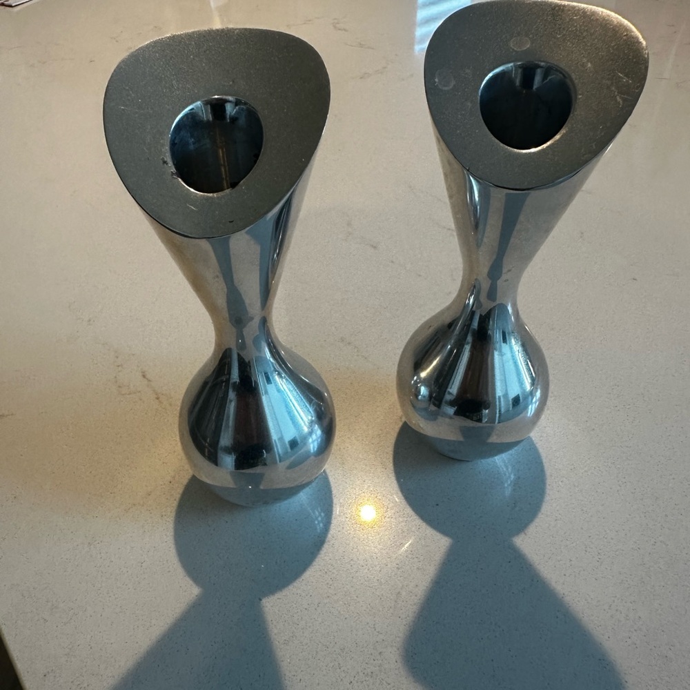 Elegant Silver Candleholders
